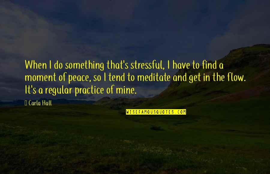 Absurdity Of Religion Quotes By Carla Hall: When I do something that's stressful, I have