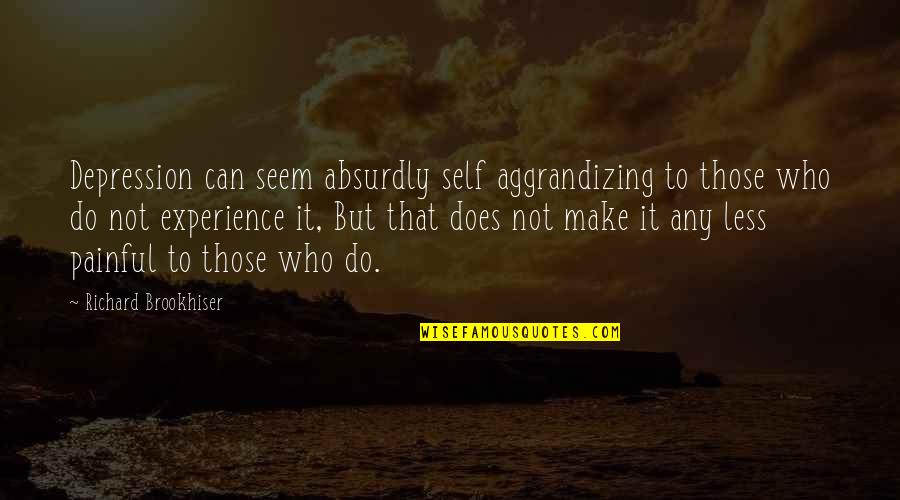 Absurdly Quotes By Richard Brookhiser: Depression can seem absurdly self aggrandizing to those