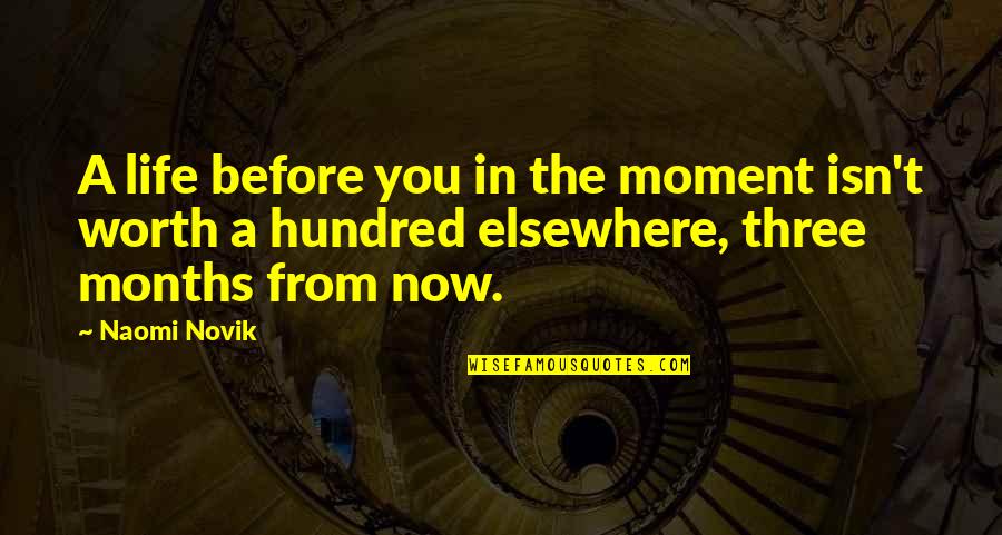 Abu Bakr Siddique Quotes By Naomi Novik: A life before you in the moment isn't