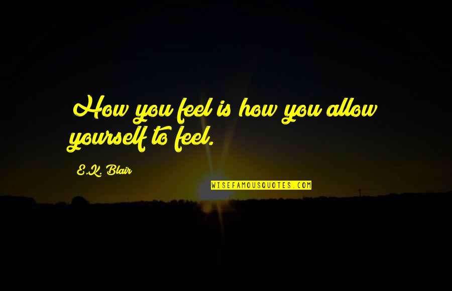 Abu Shanab Film Quotes By E.K. Blair: How you feel is how you allow yourself