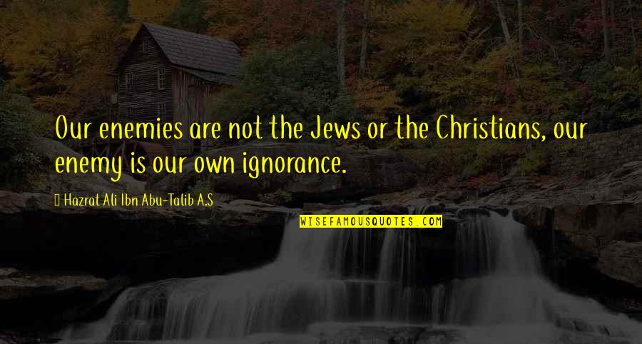 Abu Talib Quotes By Hazrat Ali Ibn Abu-Talib A.S: Our enemies are not the Jews or the Abu Talib Quotes By Hazrat Ali Ibn Abu-Talib A.S: Our enemies are not the Jews or the