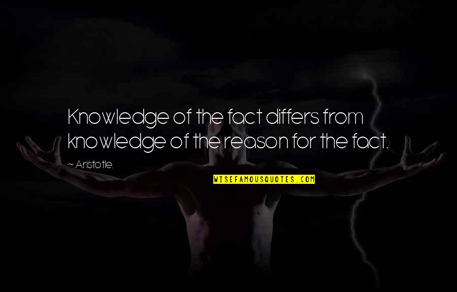 Abuelitas Shawnee Quotes By Aristotle.: Knowledge of the fact differs from knowledge of