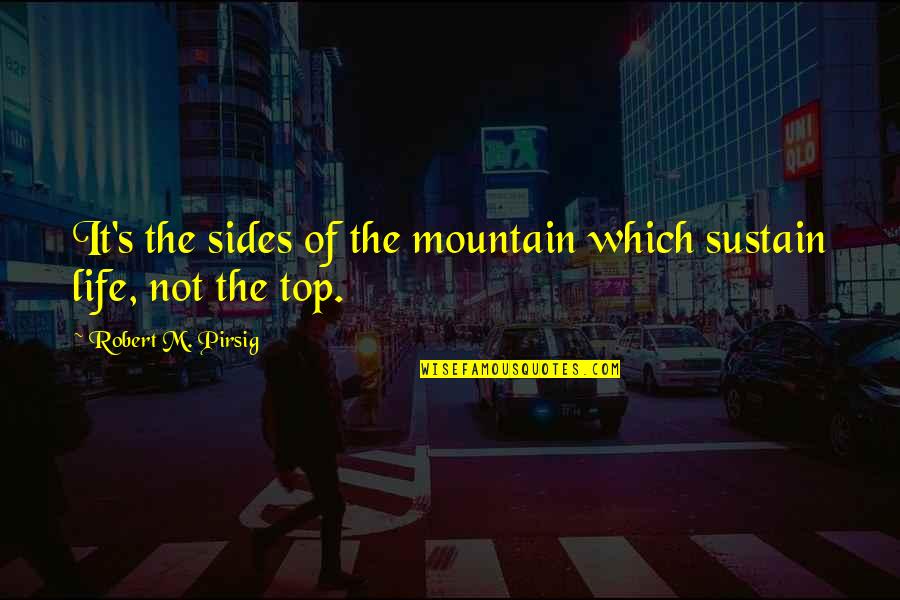 Abunchabrunch Quotes By Robert M. Pirsig: It's the sides of the mountain which sustain Abunchabrunch Quotes By Robert M. Pirsig: It's the sides of the mountain which sustain