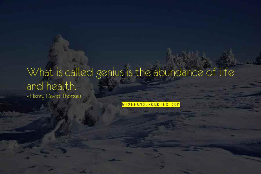 Abundance Motivational Quotes By Henry David Thoreau: What is called genius is the abundance of