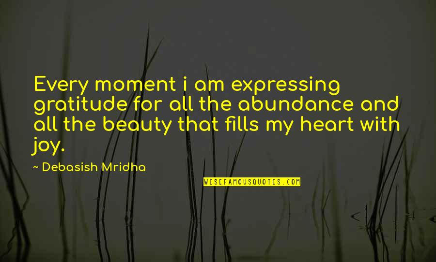 Abundance Quotes And Quotes By Debasish Mridha: Every moment i am expressing gratitude for all
