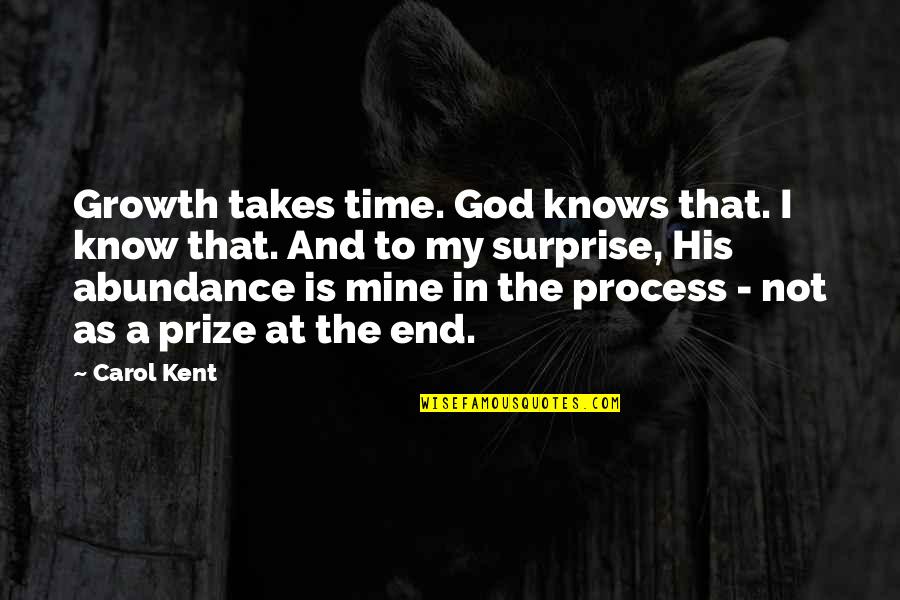 Abundance Quotes By Carol Kent: Growth takes time. God knows that. I know