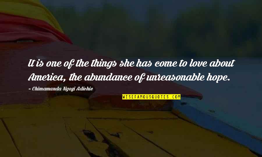 Abundance Quotes By Chimamanda Ngozi Adichie: It is one of the things she has
