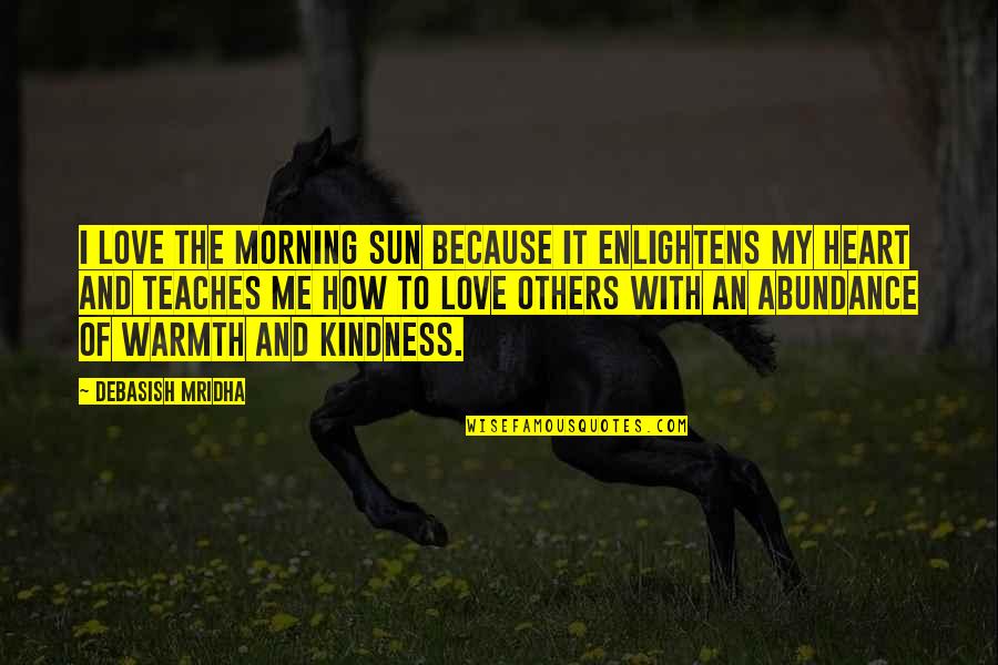 Abundance Quotes By Debasish Mridha: I love the morning sun because it enlightens