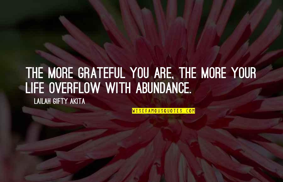 Abundant Grace Quotes By Lailah Gifty Akita: The more grateful you are, the more your