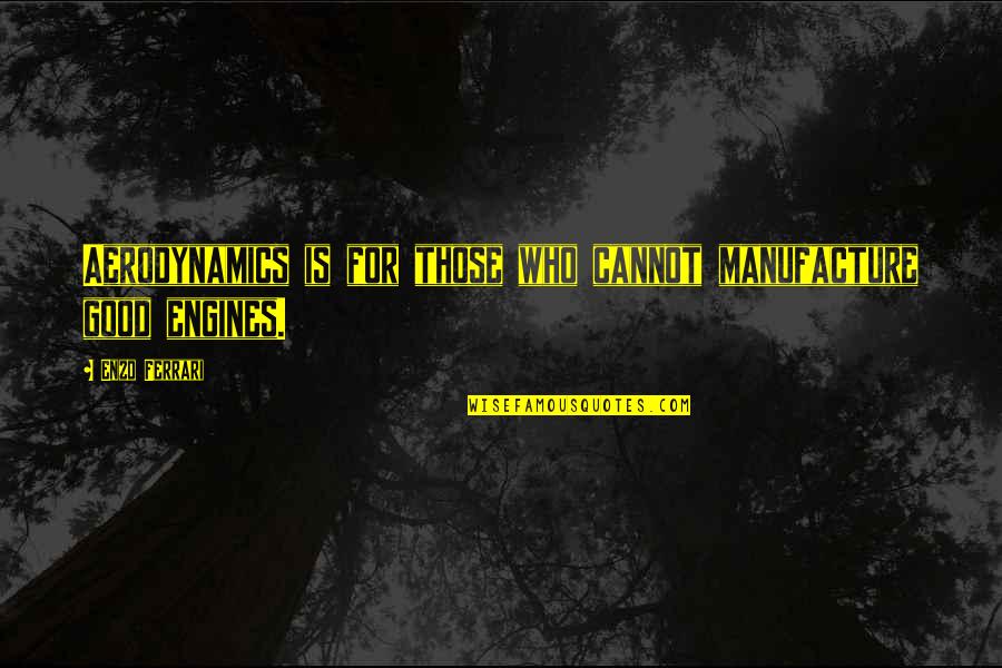 Abundantly Synonym Quotes By Enzo Ferrari: Aerodynamics is for those who cannot manufacture good