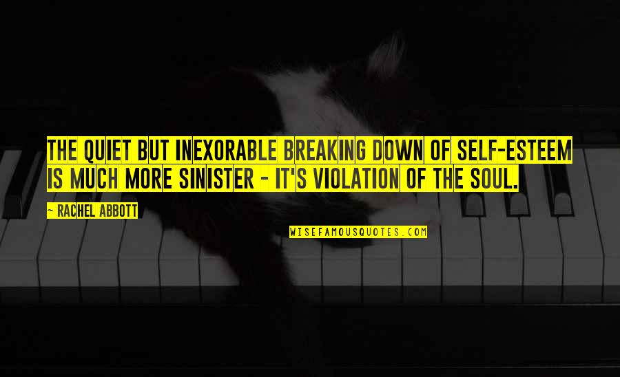 Abuse In Relationships Quotes By Rachel Abbott: The quiet but inexorable breaking down of self-esteem