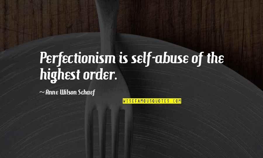 Abuse Is Not Okay Quotes By Anne Wilson Schaef: Perfectionism is self-abuse of the highest order.