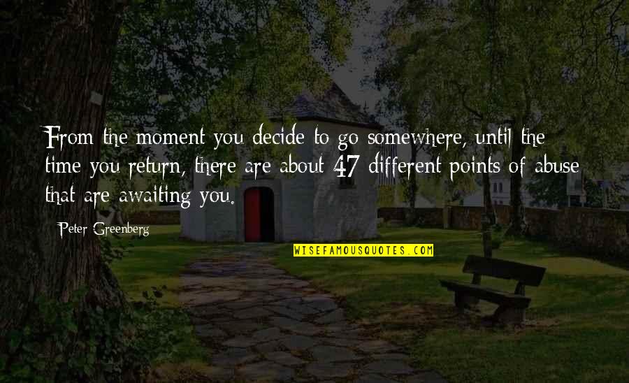 Abuse Of Time Quotes By Peter Greenberg: From the moment you decide to go somewhere,