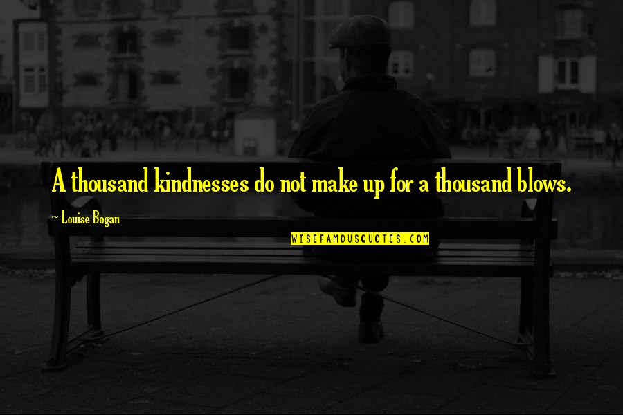 Abuse Your Kindness Quotes By Louise Bogan: A thousand kindnesses do not make up for