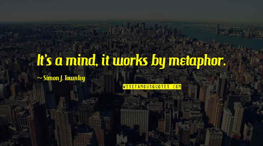 Abusing Someone Quotes By Simon J. Townley: It's a mind, it works by metaphor.