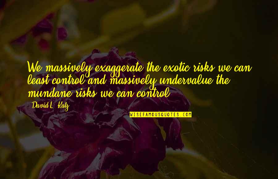 Abusive Parents Quotes By David L. Katz: We massively exaggerate the exotic risks we can Abusive Parents Quotes By David L. Katz: We massively exaggerate the exotic risks we can