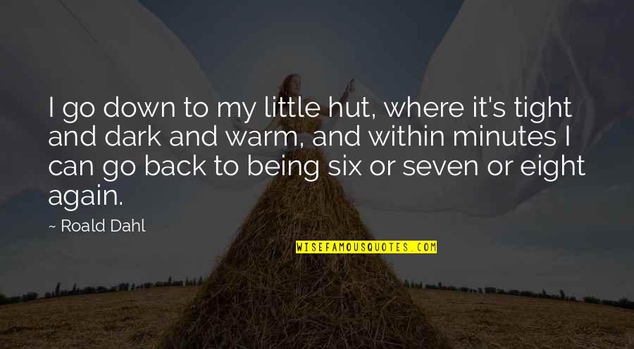 Abweichung English Quotes By Roald Dahl: I go down to my little hut, where