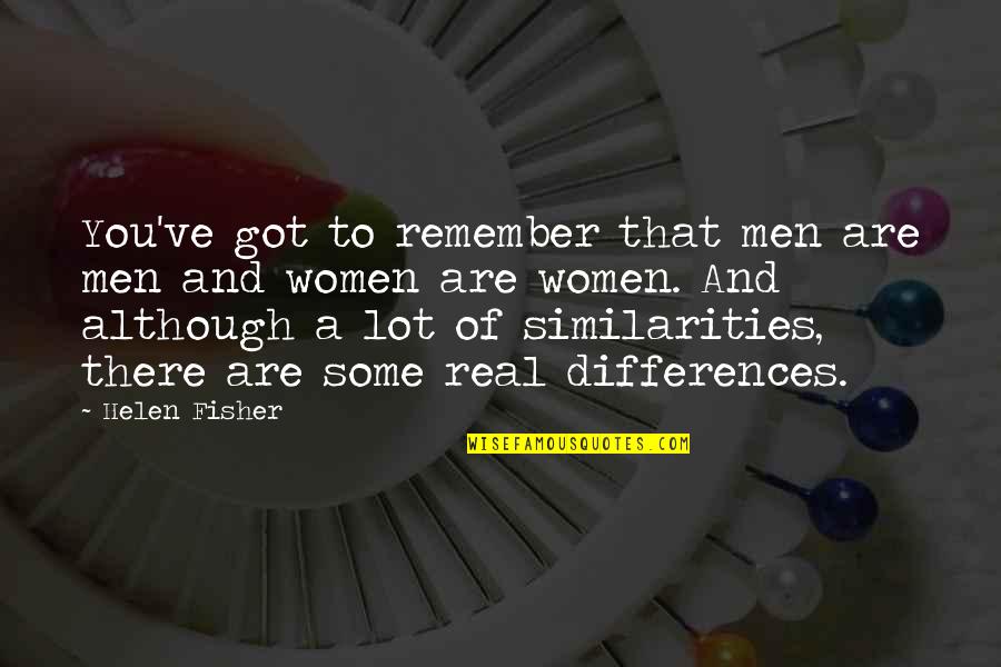 Abysms Quotes By Helen Fisher: You've got to remember that men are men