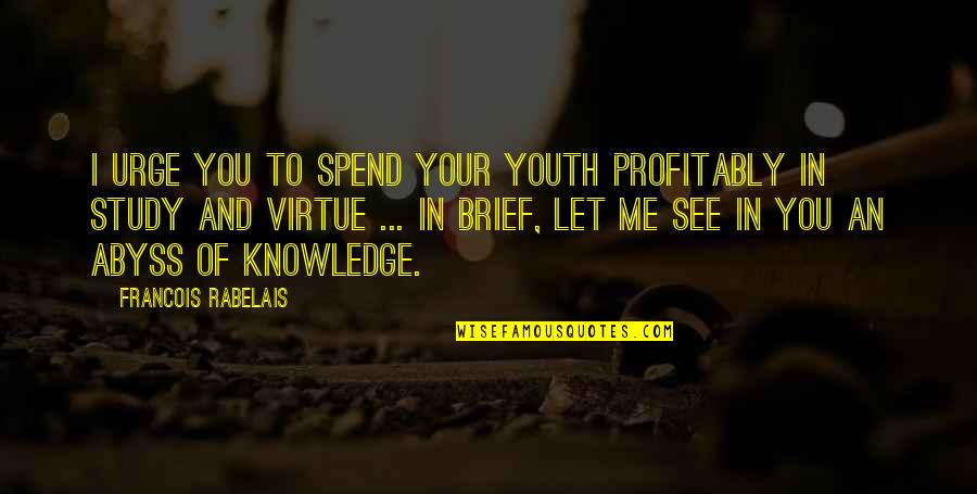 Abyss's Quotes By Francois Rabelais: I urge you to spend your youth profitably