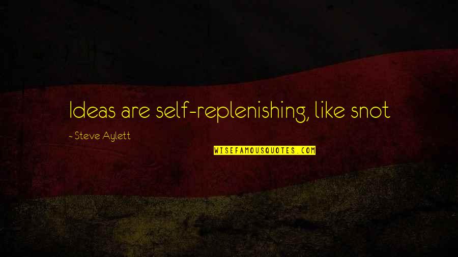Abzac Quotes By Steve Aylett: Ideas are self-replenishing, like snot