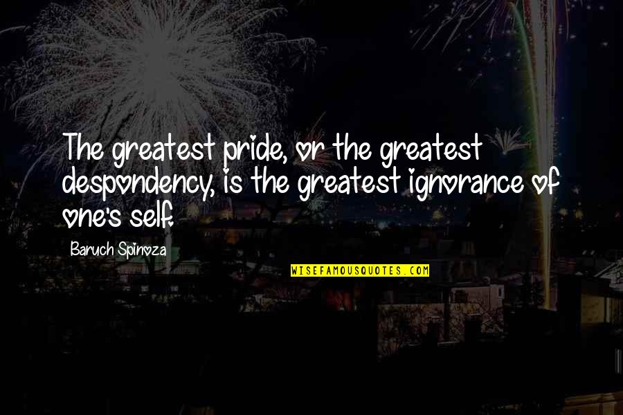 Ac4 Sage Quotes By Baruch Spinoza: The greatest pride, or the greatest despondency, is