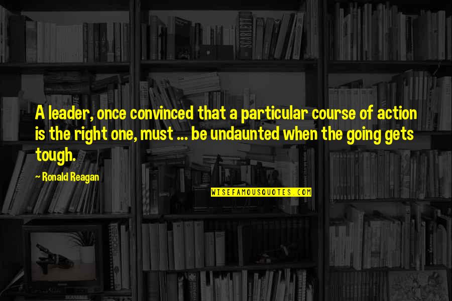 Acacius Arch Quotes By Ronald Reagan: A leader, once convinced that a particular course Acacius Arch Quotes By Ronald Reagan: A leader, once convinced that a particular course