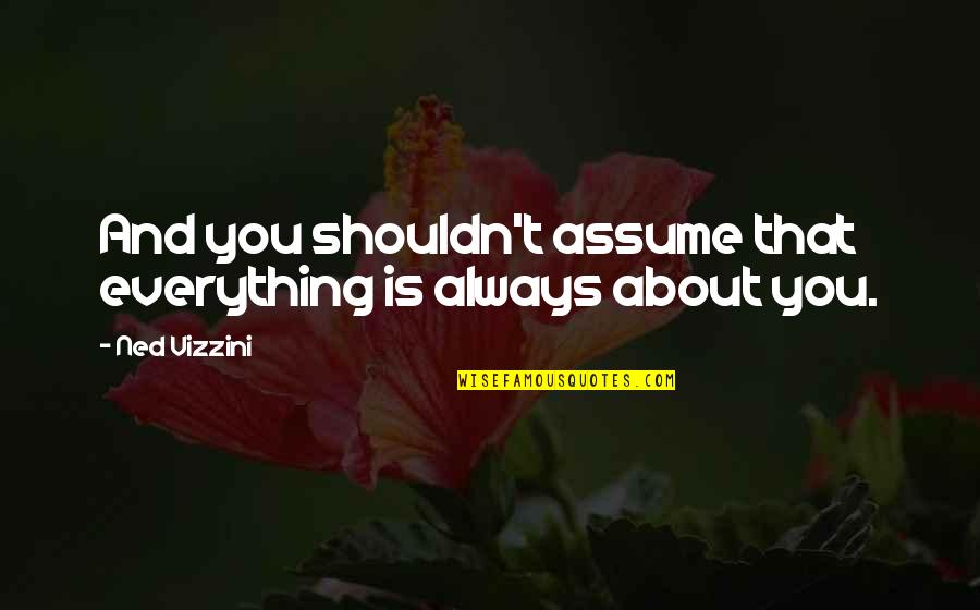 Academe Vs Academia Quotes By Ned Vizzini: And you shouldn't assume that everything is always
