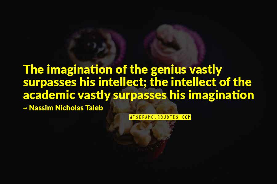 Academia's Quotes By Nassim Nicholas Taleb: The imagination of the genius vastly surpasses his