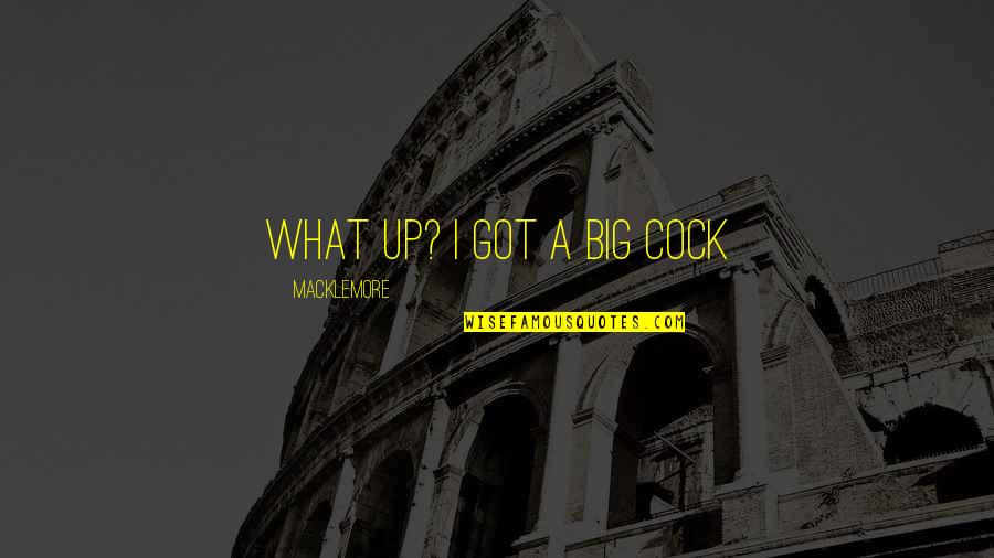 Academic Excellence Quotes By Macklemore: what up? I got a big cock