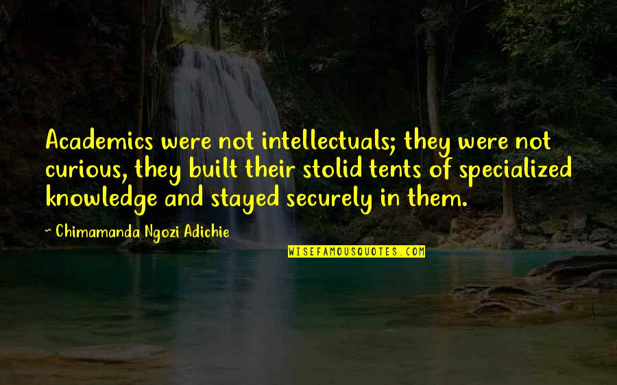 Academics Quotes By Chimamanda Ngozi Adichie: Academics were not intellectuals; they were not curious,