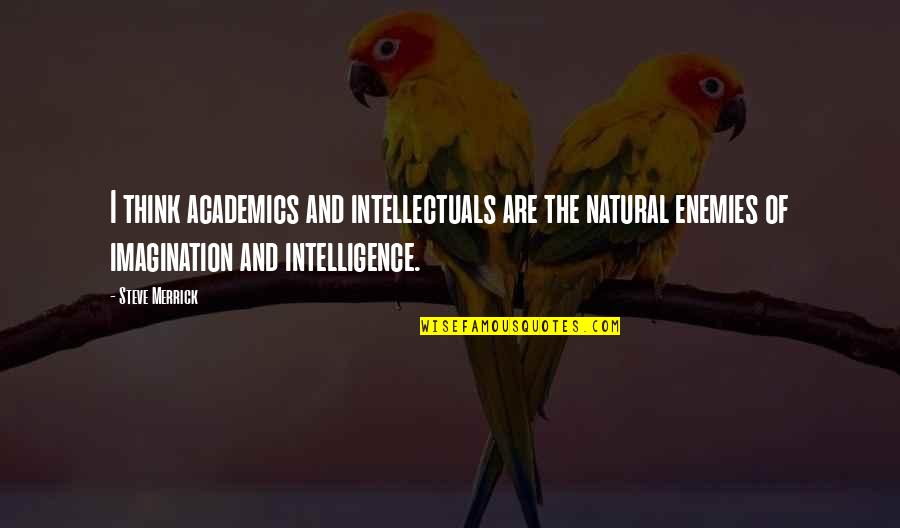 Academics Quotes By Steve Merrick: I think academics and intellectuals are the natural