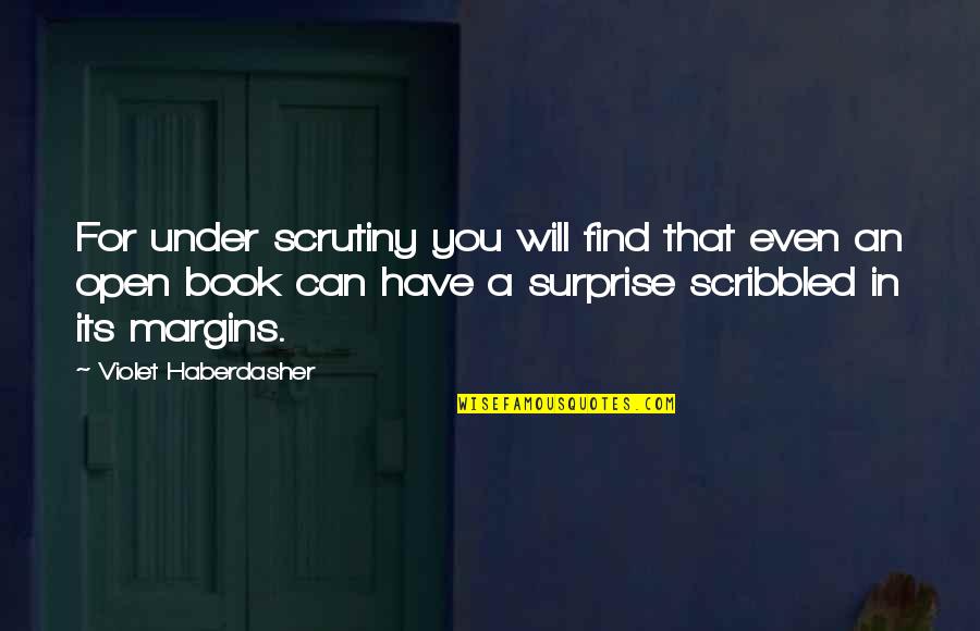 Academy Quotes By Violet Haberdasher: For under scrutiny you will find that even