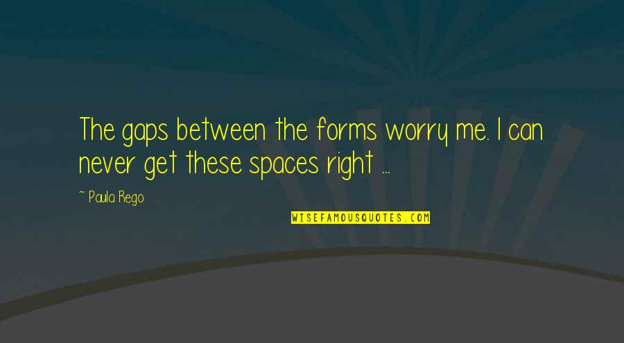 Acampados Quotes By Paula Rego: The gaps between the forms worry me. I