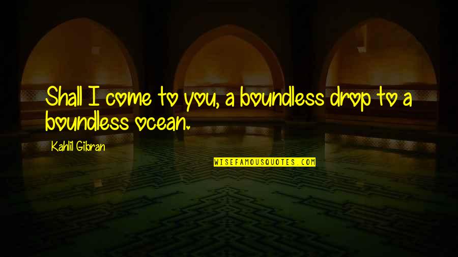 Acarrear In English Quotes By Kahlil Gibran: Shall I come to you, a boundless drop