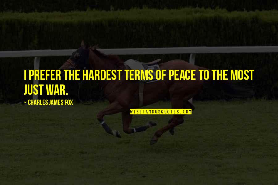 Accapteble Quotes By Charles James Fox: I prefer the hardest terms of peace to