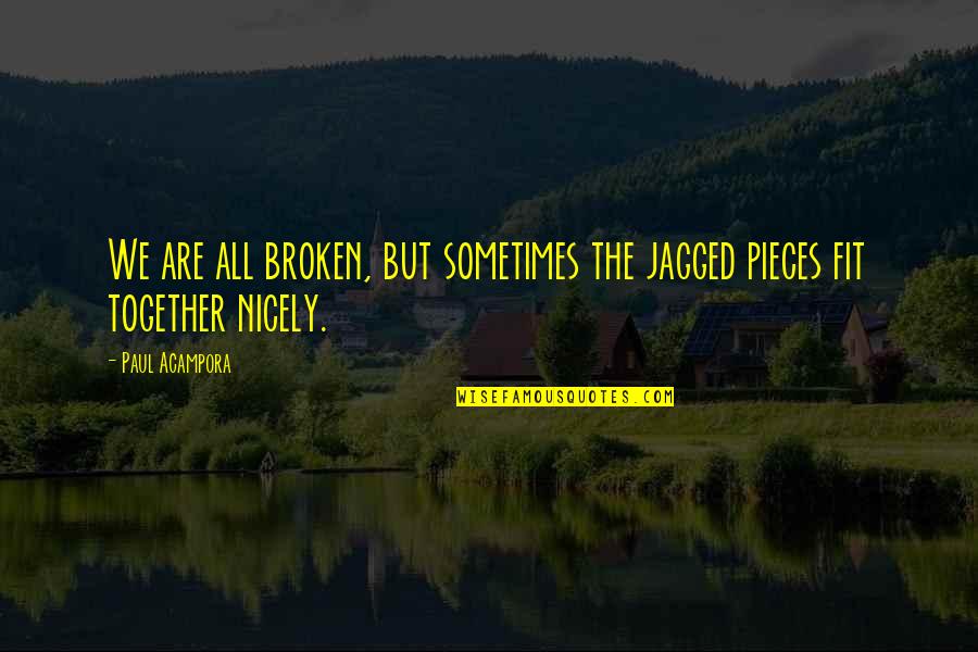 Accecare Quotes By Paul Acampora: We are all broken, but sometimes the jagged