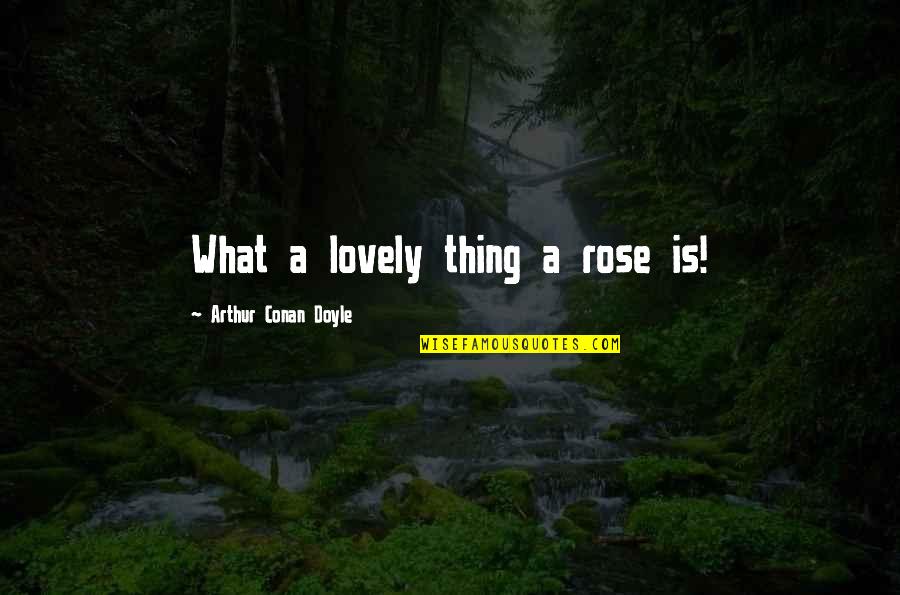 Accentism Quotes By Arthur Conan Doyle: What a lovely thing a rose is! Accentism Quotes By Arthur Conan Doyle: What a lovely thing a rose is!