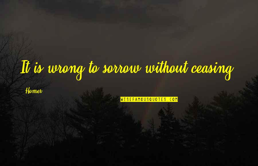 Acceptable Behaviour Quotes By Homer: It is wrong to sorrow without ceasing.