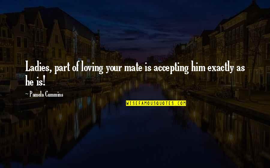 Acceptance Love Quotes Quotes By Pamela Cummins: Ladies, part of loving your mate is accepting