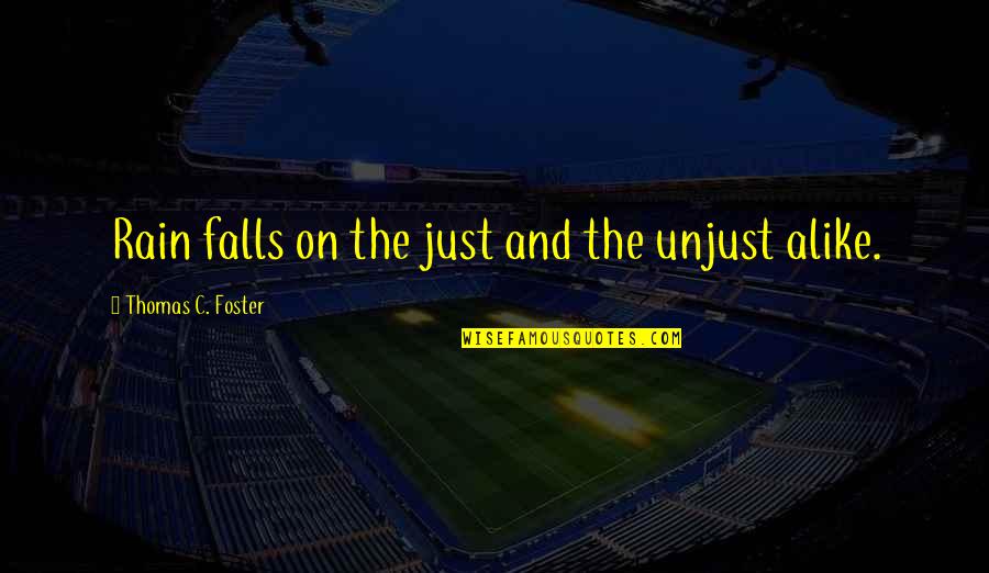 Acceptance Now Quotes By Thomas C. Foster: Rain falls on the just and the unjust