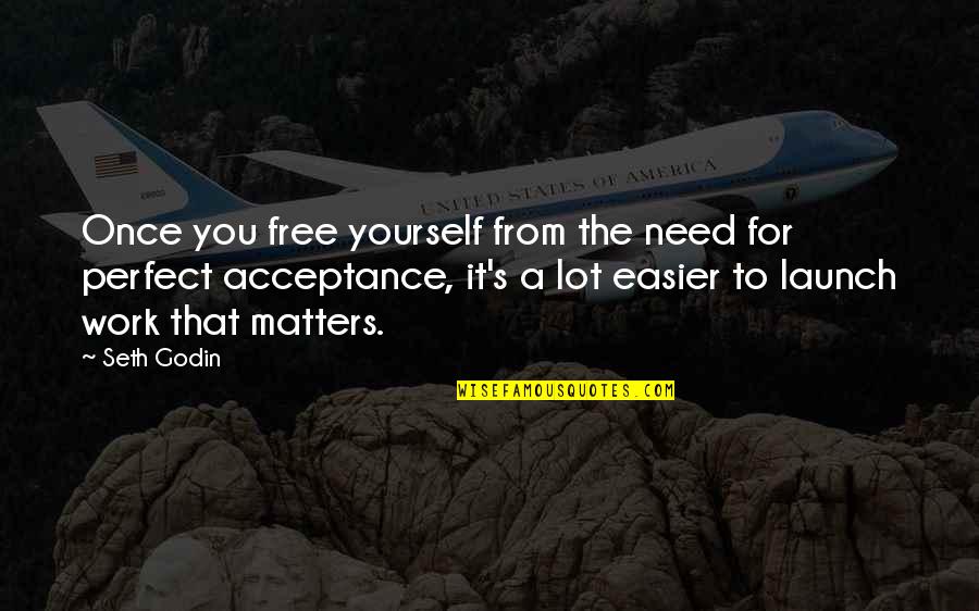 Acceptance Quotes By Seth Godin: Once you free yourself from the need for