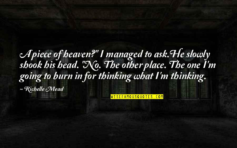 Accepteren Quotes By Richelle Mead: A piece of heaven?" I managed to ask.He