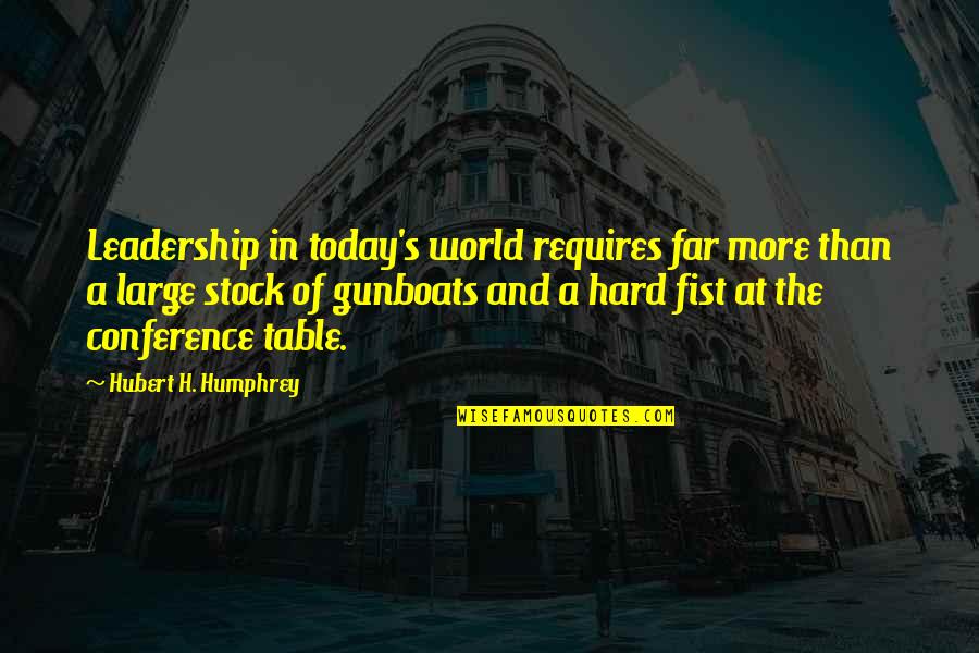 Accepting A Builders Quotes By Hubert H. Humphrey: Leadership in today's world requires far more than
