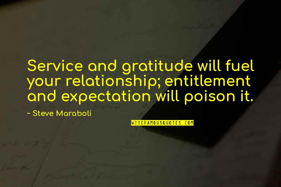 Accepting And Moving On Quotes By Steve Maraboli: Service and gratitude will fuel your relationship; entitlement