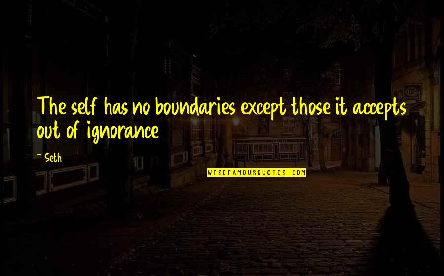 Accepts Quotes By Seth: The self has no boundaries except those it