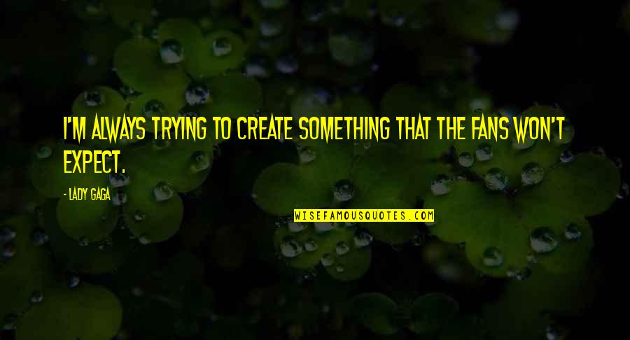 Accesoriu Bufnita Quotes By Lady Gaga: I'm always trying to create something that the