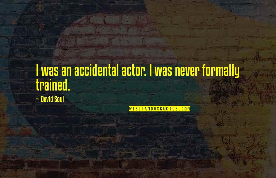 Accidental Quotes By David Soul: I was an accidental actor. I was never