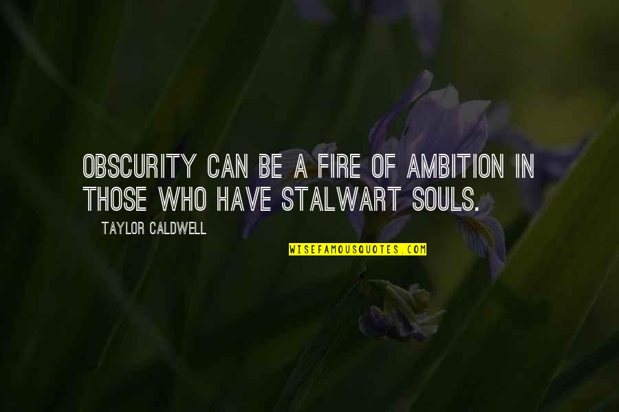 Accidentally Matching Quotes By Taylor Caldwell: Obscurity can be a fire of ambition in