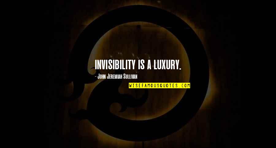 Accidente De Transito Quotes By John Jeremiah Sullivan: invisibility is a luxury.