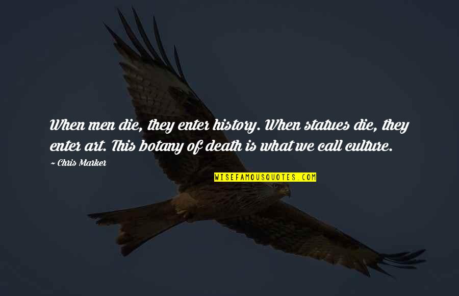 Acclaimed Quotes By Chris Marker: When men die, they enter history. When statues Acclaimed Quotes By Chris Marker: When men die, they enter history. When statues